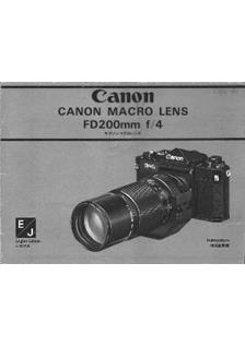 Canon 200/4 manual. Camera Instructions.